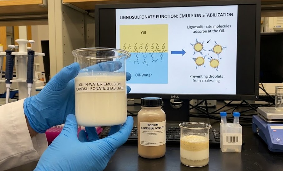 Lignosulfonate function for emulsion