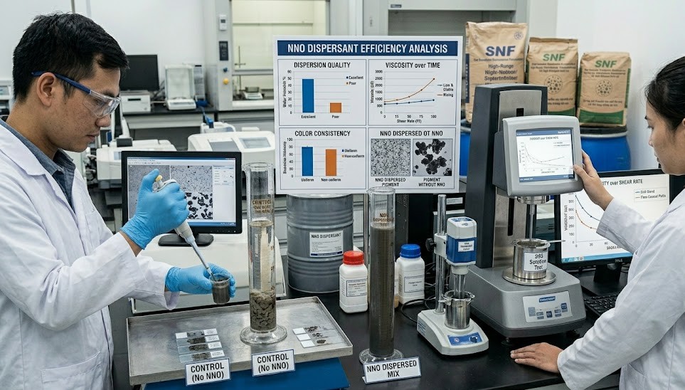 Naphthalene naphthalene sulfonate (NNO) is used as a dispersant in pigment and dye formulations