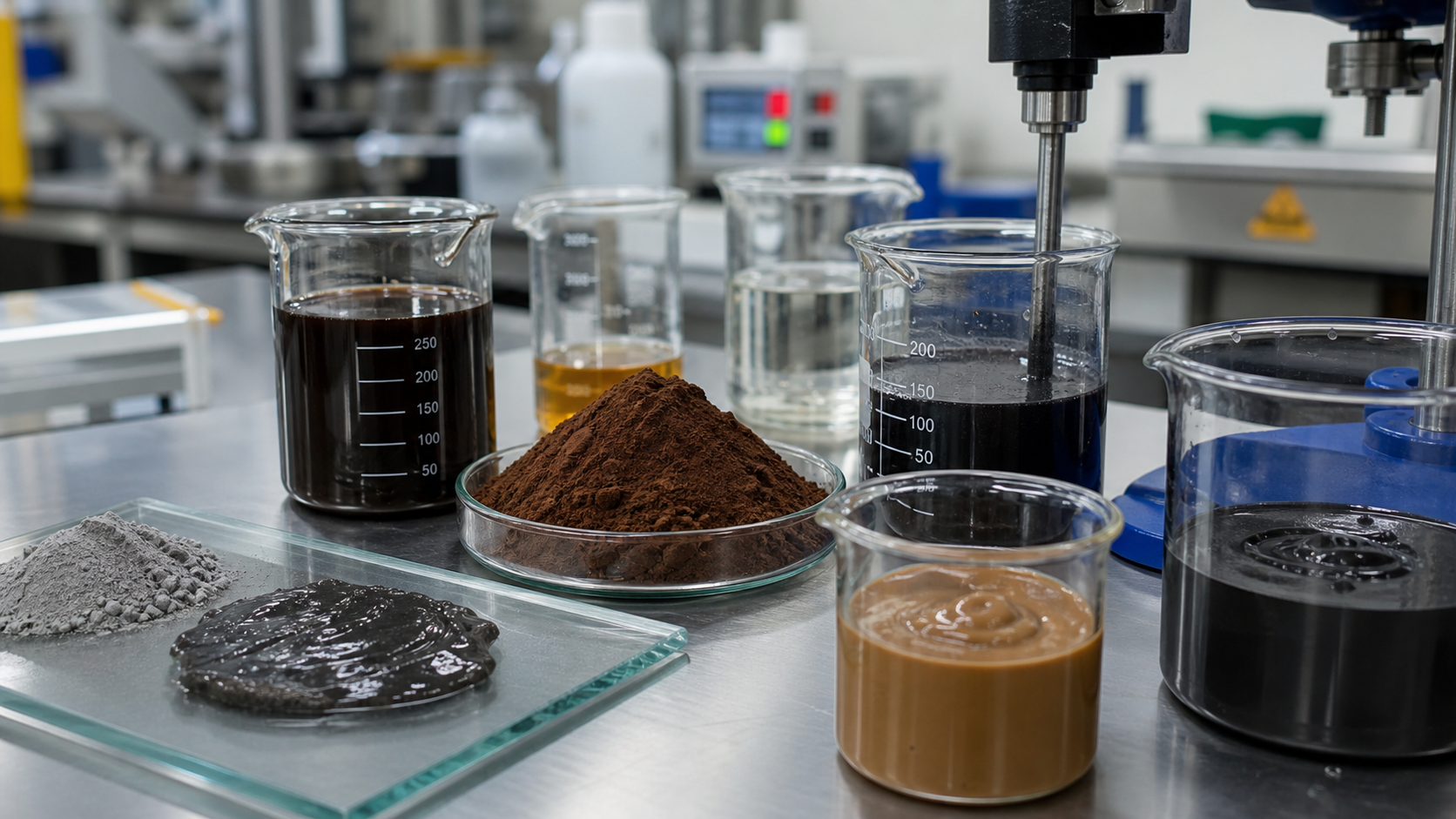 Lignosulfonate powder and liquid samples for industrial binders emulsifiers and dispersants in a formulation laboratory