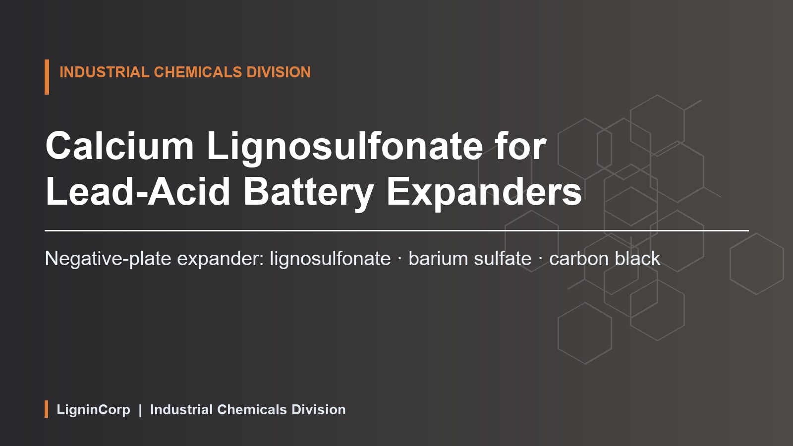 Calcium Lignosulfonate for Lead-Acid Battery Expanders