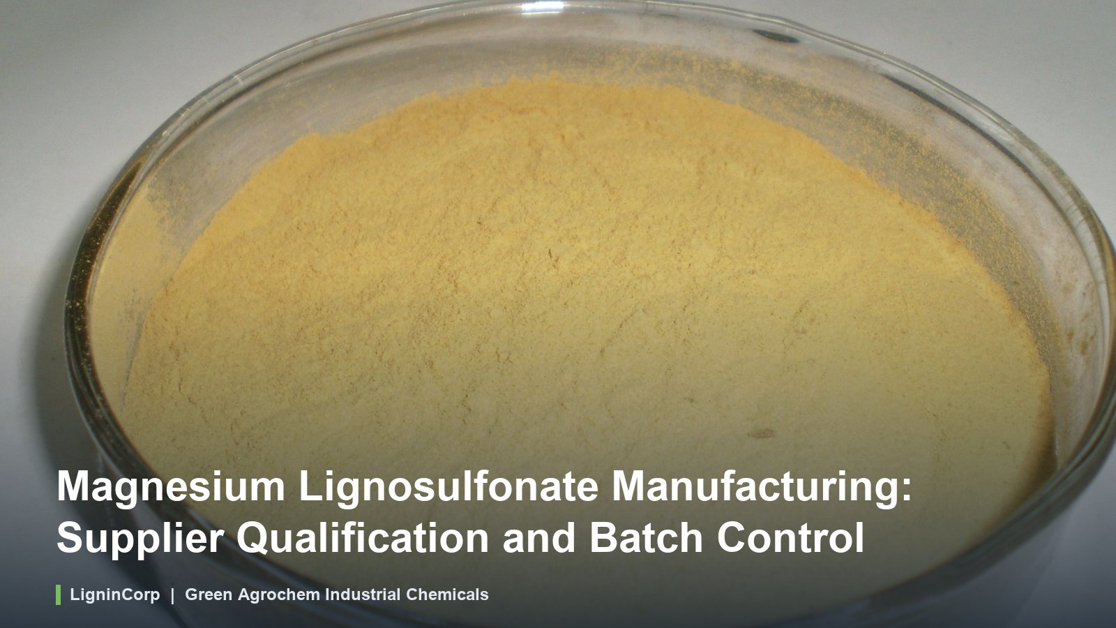 Magnesium Lignosulfonate Manufacturing: Supplier Qualification and Batch Control