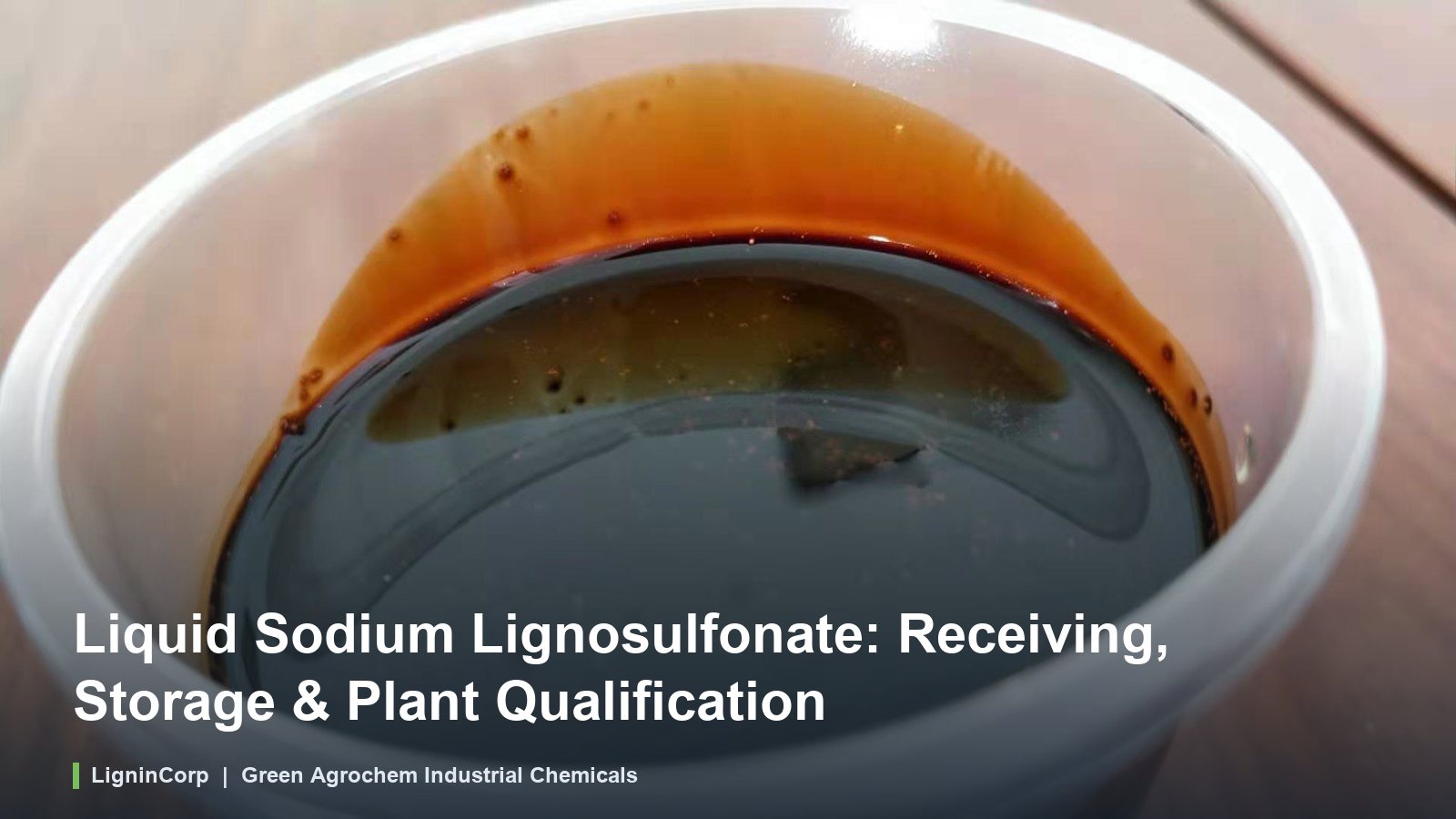 Liquid Sodium Lignosulfonate: Receiving, Storage & Plant Qualification